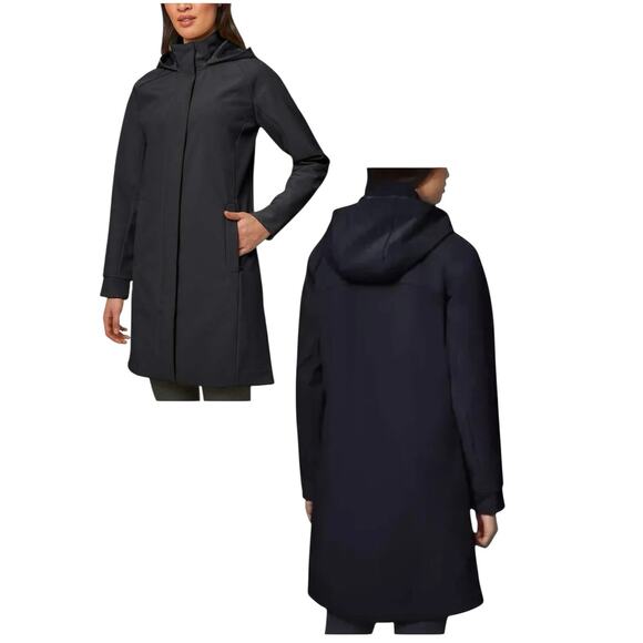 Mondetta Hooded Outdoor Project Long Softshell Jacket Women’s Medium Black - Picture 1 of 16